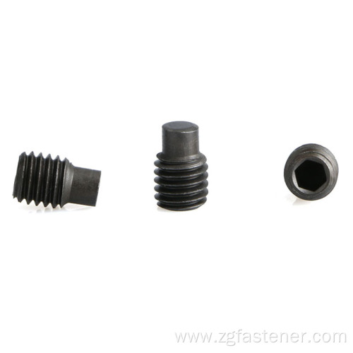 black oxide hex socket set screws with dog point DIN915